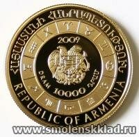 Золотая монета 'Рак' из серии 'Знаки Зодиака'