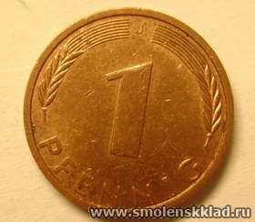1 пфеннинг ФРГ 1971 год